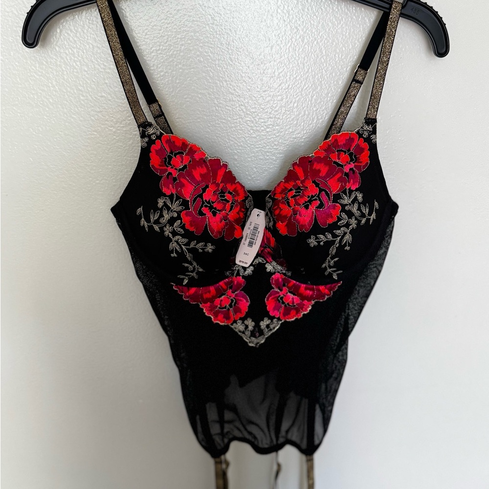 Victoria's Secret Black and Red Lace Bra